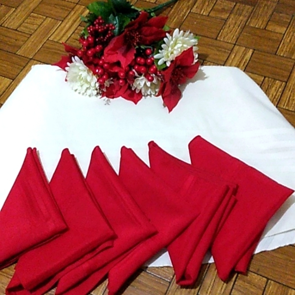 Round tablecloth  and 6 napkins